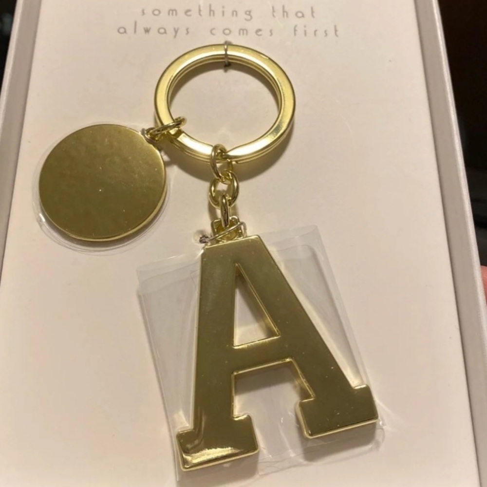 Letter A gold keychain